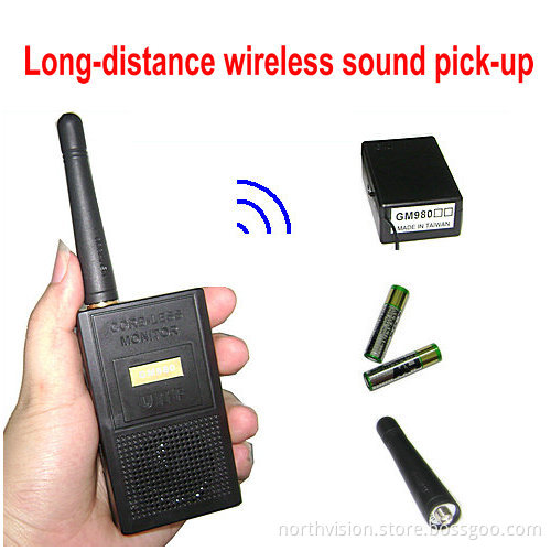 Long-Distance Wireless Sound Pick-up, Audio Transmitter, Distance 3km-7km. Ism/UHF Band (GM980)
